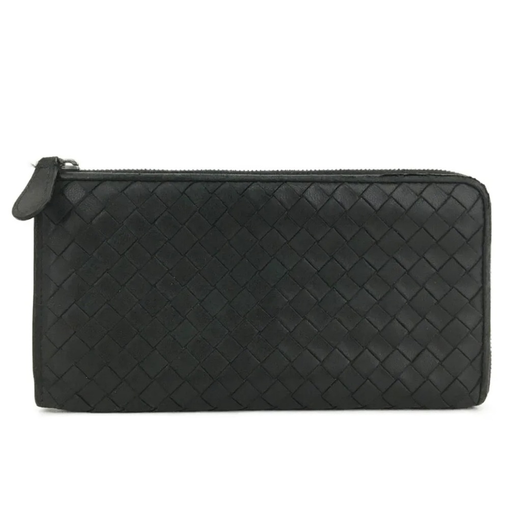 Bottega Veneta Intrecciato Lambskin Zip Around Long Wallet
